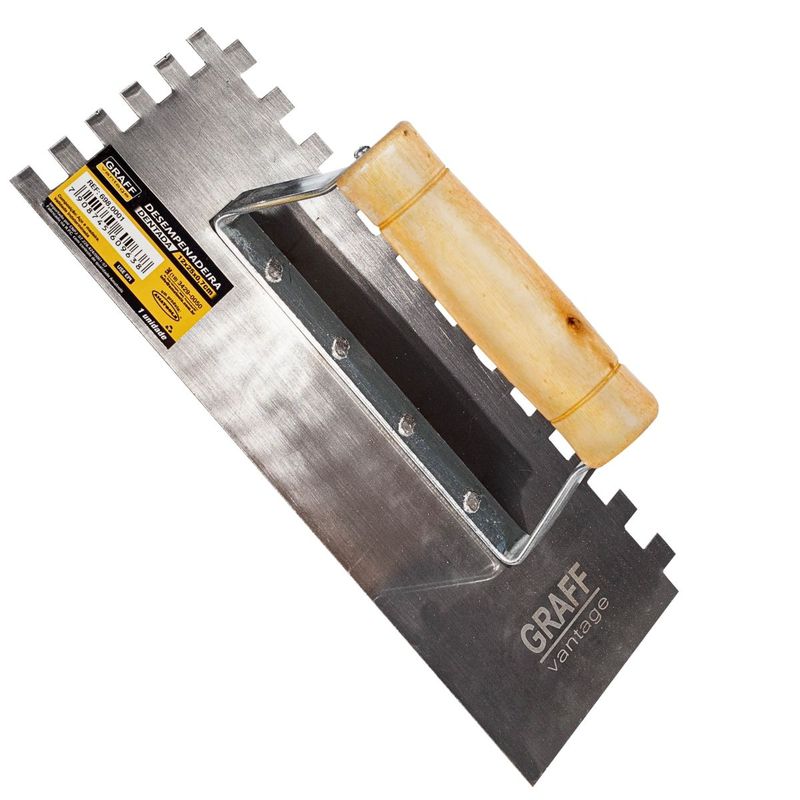 Desempenadeira Dentada Com Cabo de Madeira (698,0001) - Graff Vantage