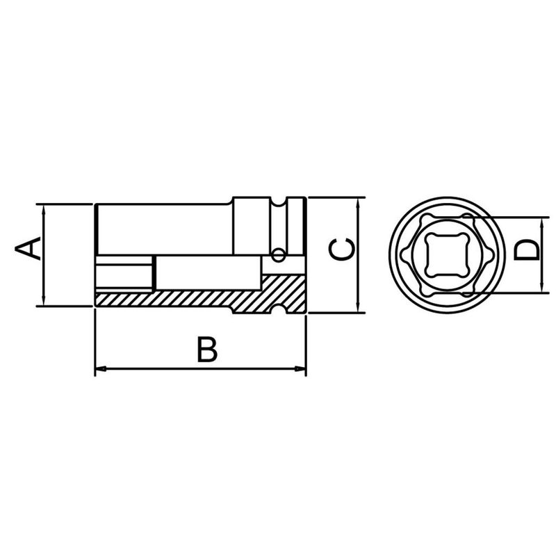 Soquete de Impacto Sextavado Longo 3/4'' x 41mm (44893/141) - Tramontina Pro