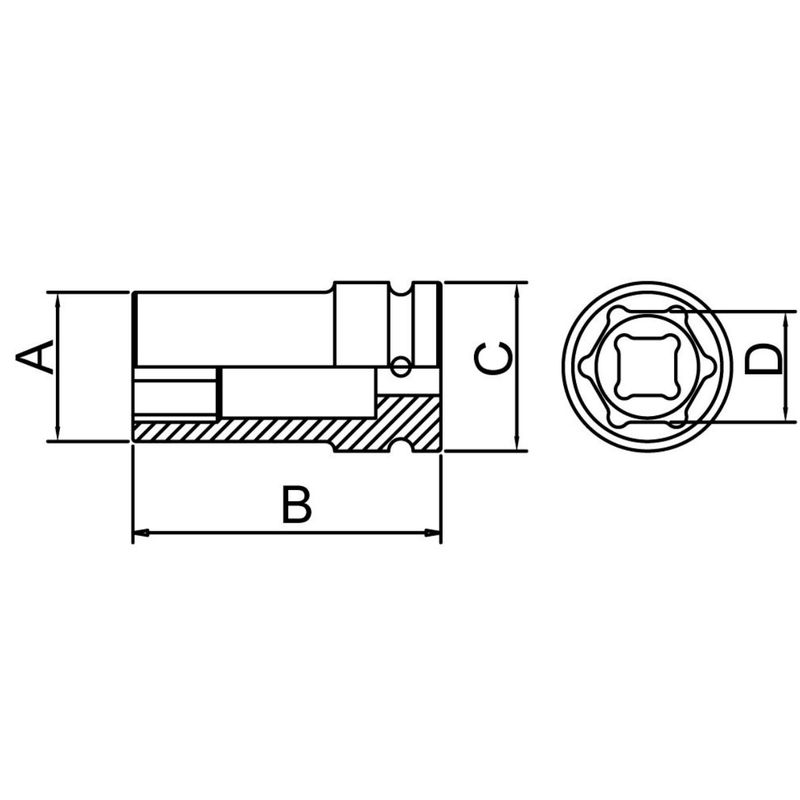 Soquete de Impacto Sextavado Longo 3/4'' x 55mm (44893/155) - Tramontina Pro