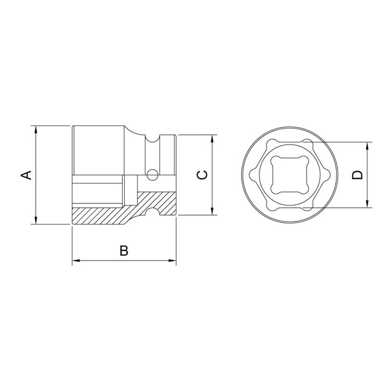 Soquete de Impacto Sextavado 1'' x 65mm (44917/065) - Tramontina Pro