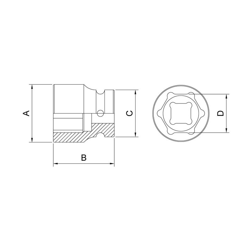 Soquete de Impacto Sextavado 1'' x 3/4'' (44892/105) - Tramontina Pro