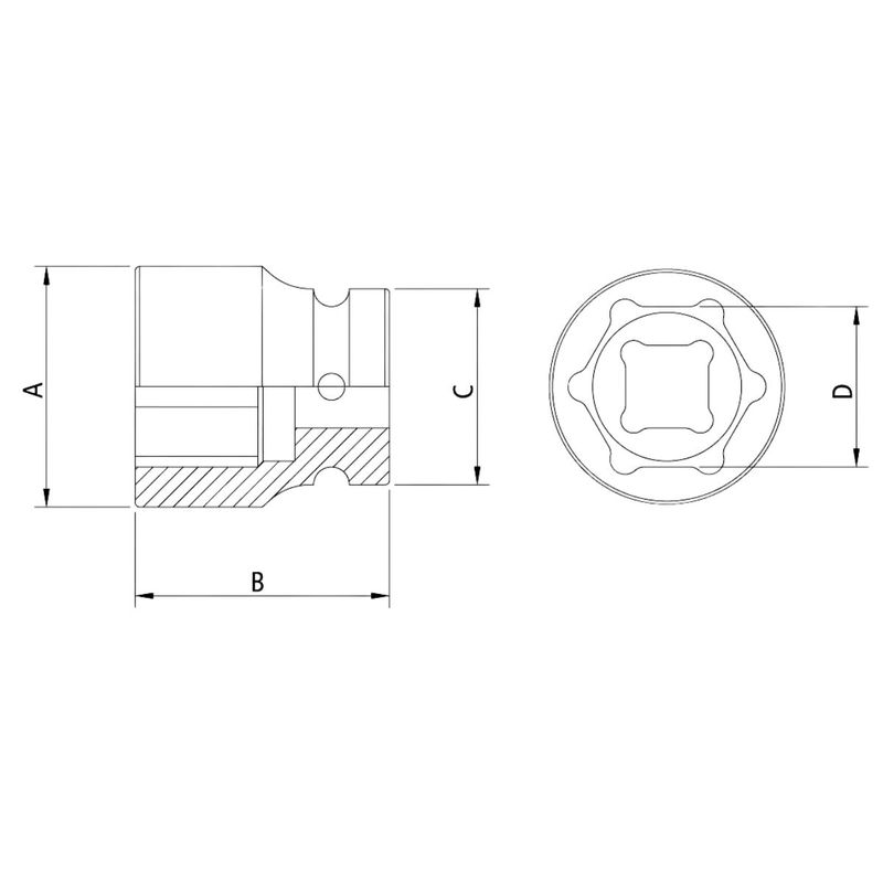 Soquete de Impacto Sextavado 1/2'' x 1/2'' (44879/105) - Tramontina Pro
