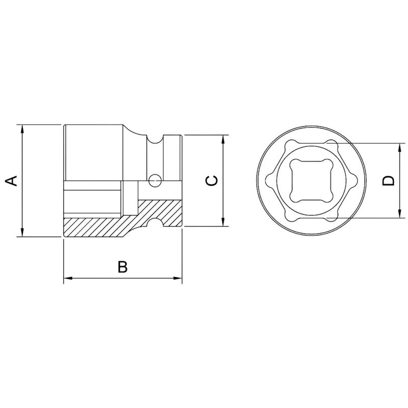 Soquete de Impacto Sextavado 1/2'' x 1'' (44879/113) - Tramontina Pro
