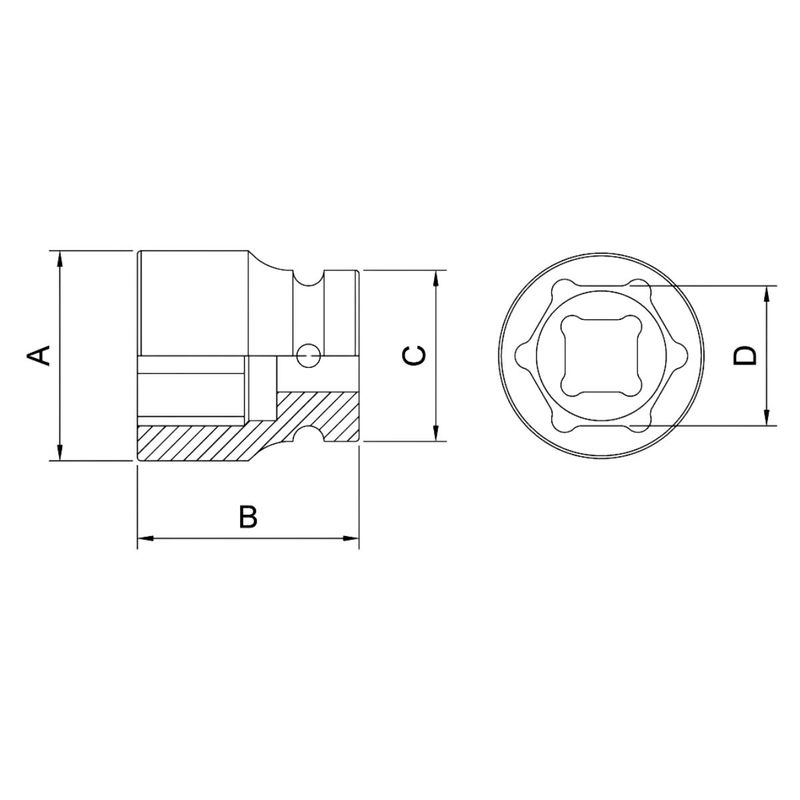 Soquete de Impacto Sextavado 3/4'' x 37mm (44890/137) - Tramontina Pro