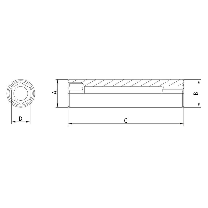 Soquete Sextavado Longo 1/4'' x 1/4'' (44808/103) - Tramontina Pro