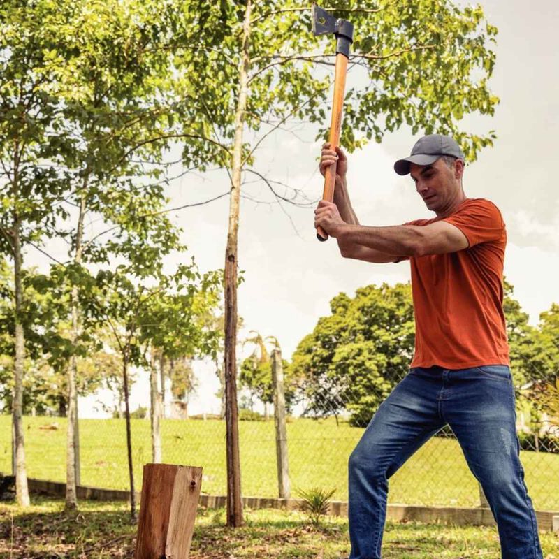 Machado Soldado Com Cabeça Redonda e Cabo 90cm (77320/544) - Tramontina