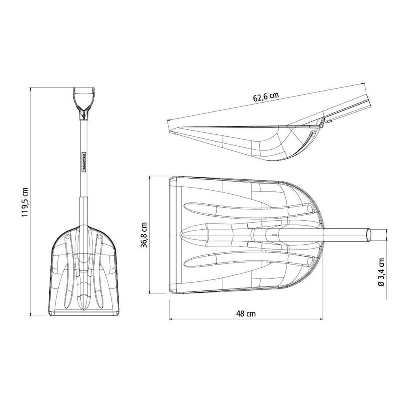 Pá Plástica Com Cabo de Madeira 79cm (77540/425) - Tramontina