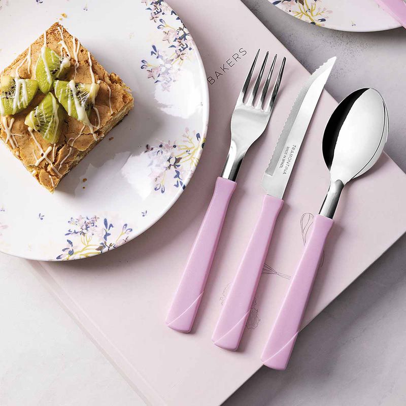 Faqueiro New Kolor em Inox Com 24 Peças Rosa (23198/593) - Tramontina