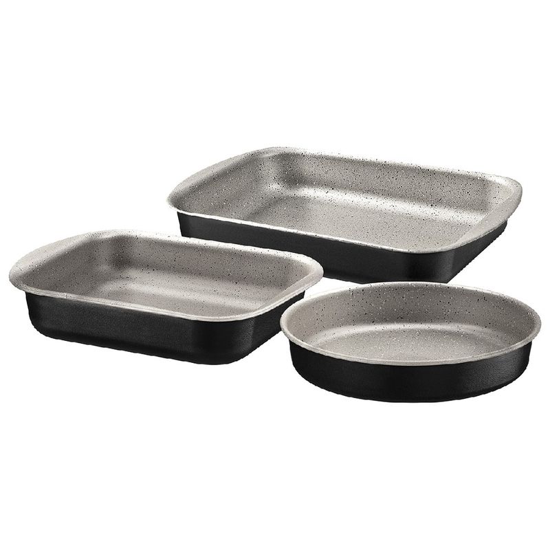 Jogo de Assadeiras Brasil em Alumínio Antiaderente Preto Com 3 Peças (20099/090) - Tramontina