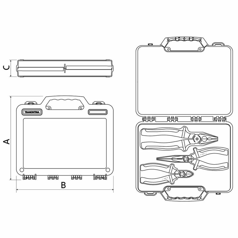 Jogo de Alicates Isolados IEC Com 3 Peças (44347/223) - Tramontina Pro