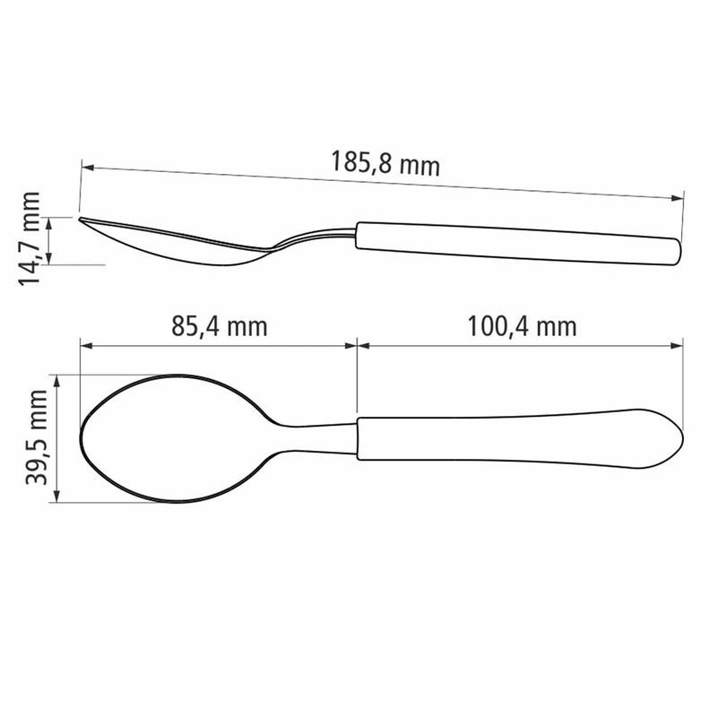 Jogo de Colheres de Mesa Leme Preto Com 3 Peças (23183/300) - Tramontina