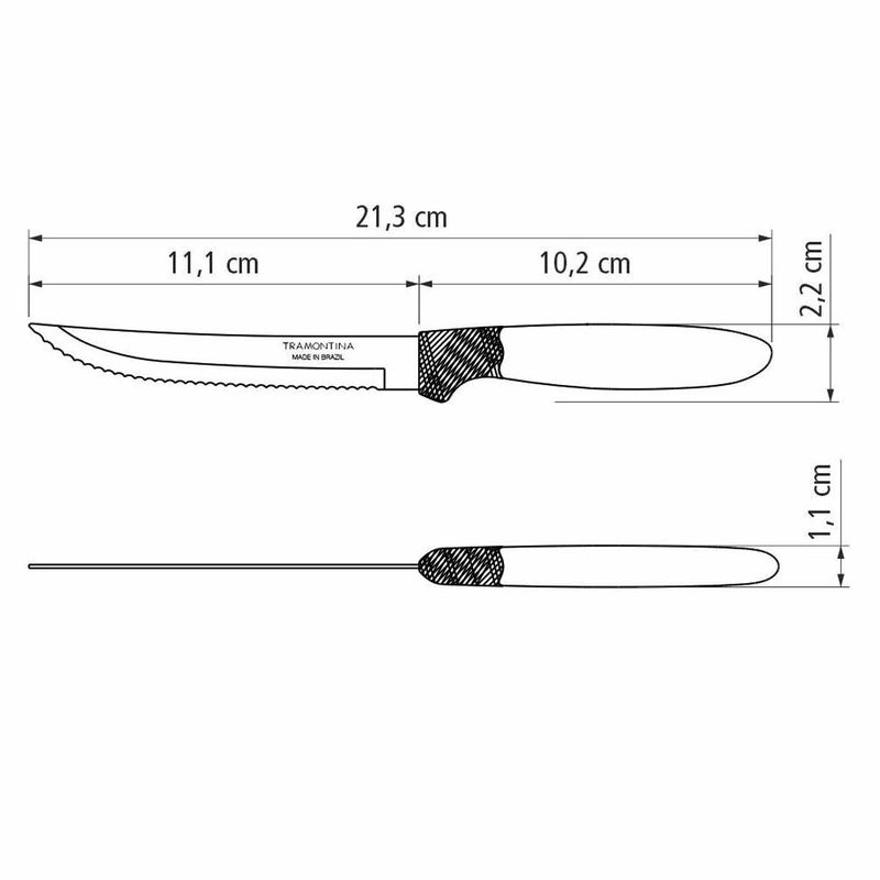 Jogo de Facas Para Churrasco Ipanema Branco Com 3 Peças (23360/385) - Tramontina