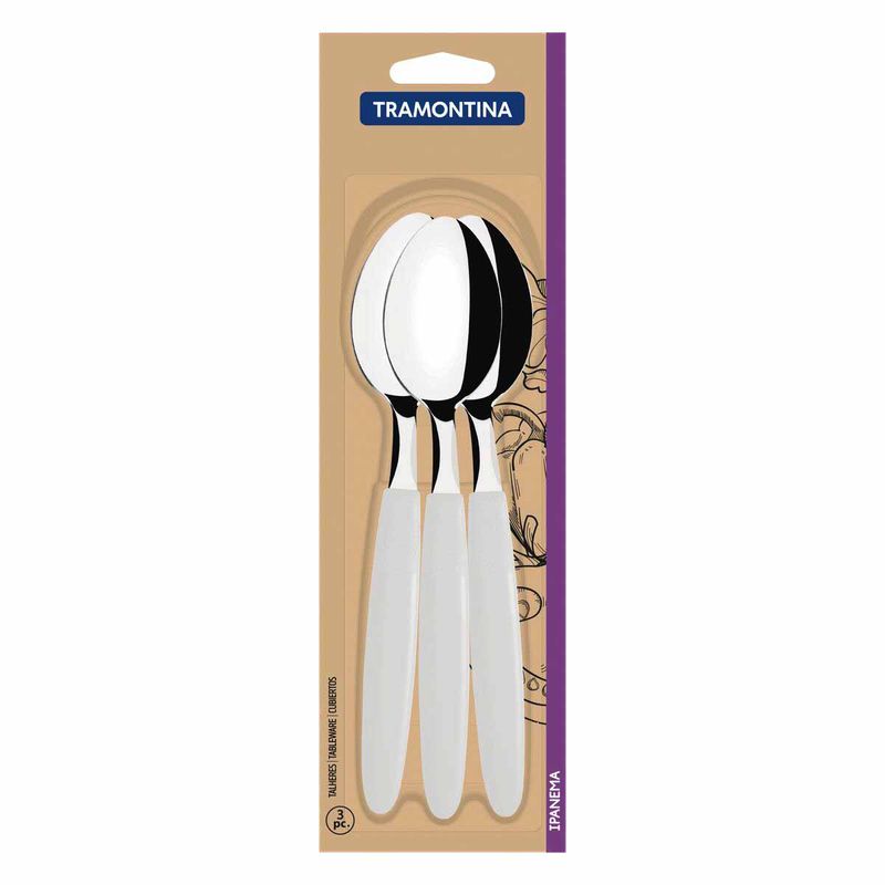 Jogo de Colheres de Mesa Ipanema Branco Com 3 Peças (23363/380) - Tramontina