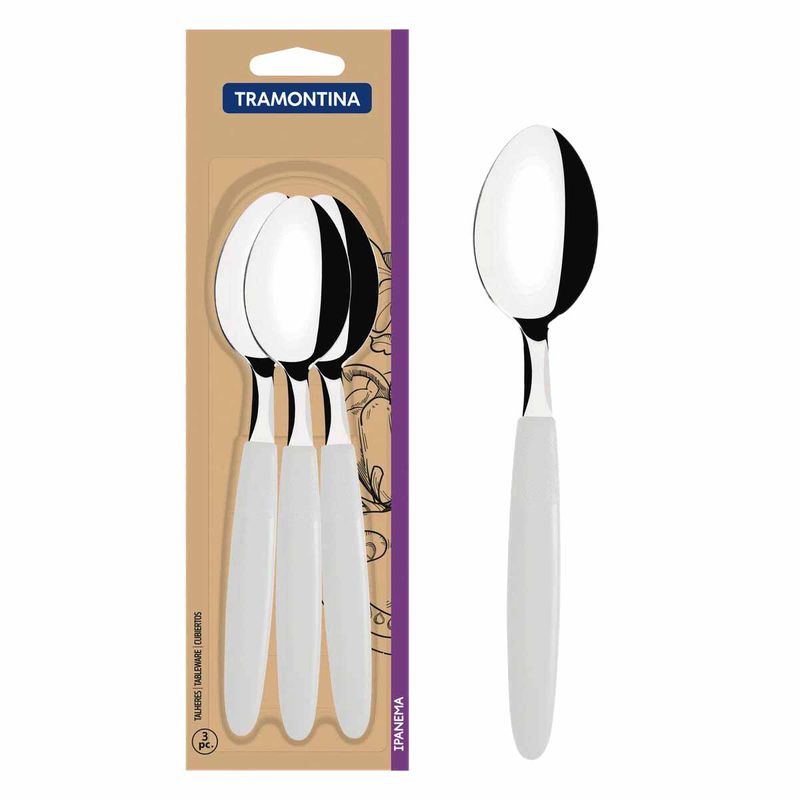 Jogo de Colheres de Mesa Ipanema Branco Com 3 Peças (23363/380) - Tramontina
