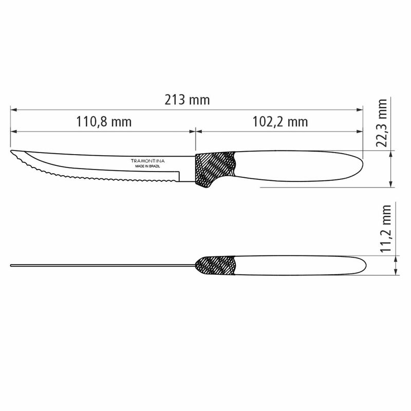 Jogo de Facas Para Churrasco Ipanema Preto Com 3 Unidades (23360/305) - Tramontina
