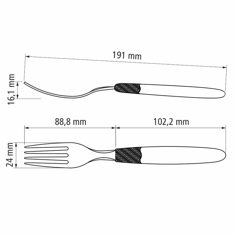 Jogo de Garfos de Mesa Ipanema Preto Com 3 Unidades (23362/300) - Tramontina