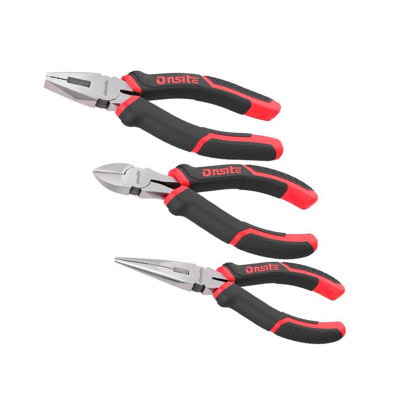 Carrinho Para Ferramentas Cinza Com 3 Gavetas + Jogo de Alicates 3 Peças - Fercar