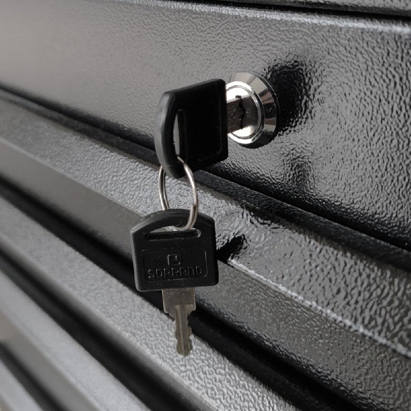 Carrinho Para Ferramentas Todo Preto Com 6 Gavetas + Jogo de Ferramentas 7 Peças - Fercar