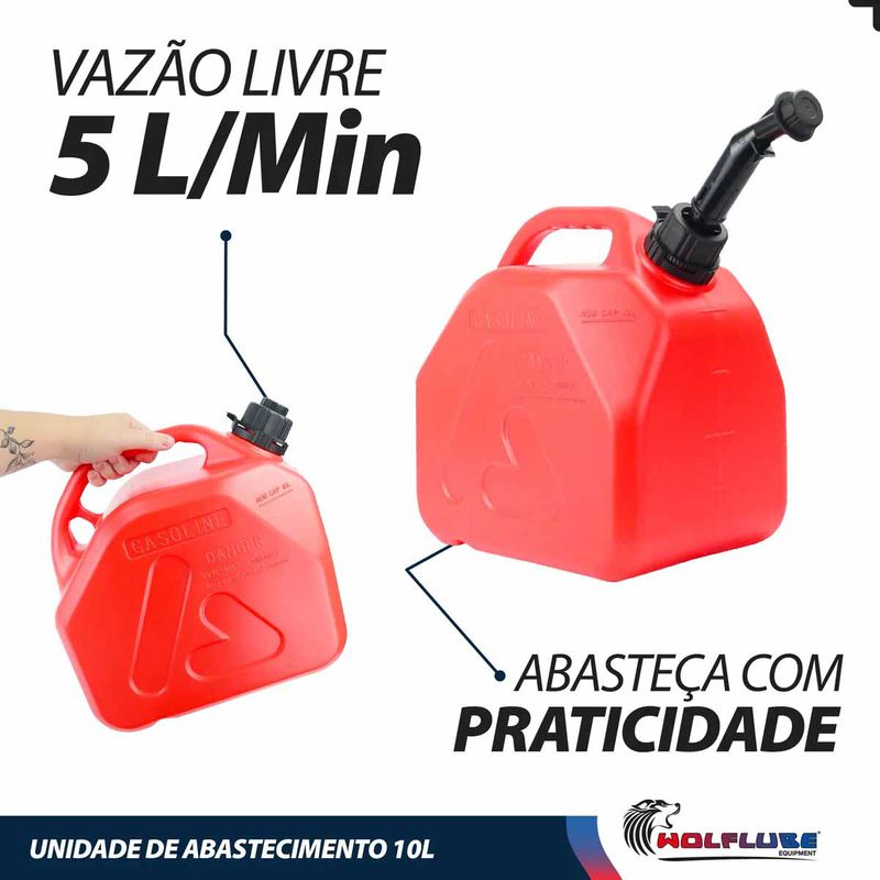 Unidade de Abastecimento Manual Para Combustível 10L Com Luva de Latex - Lupus