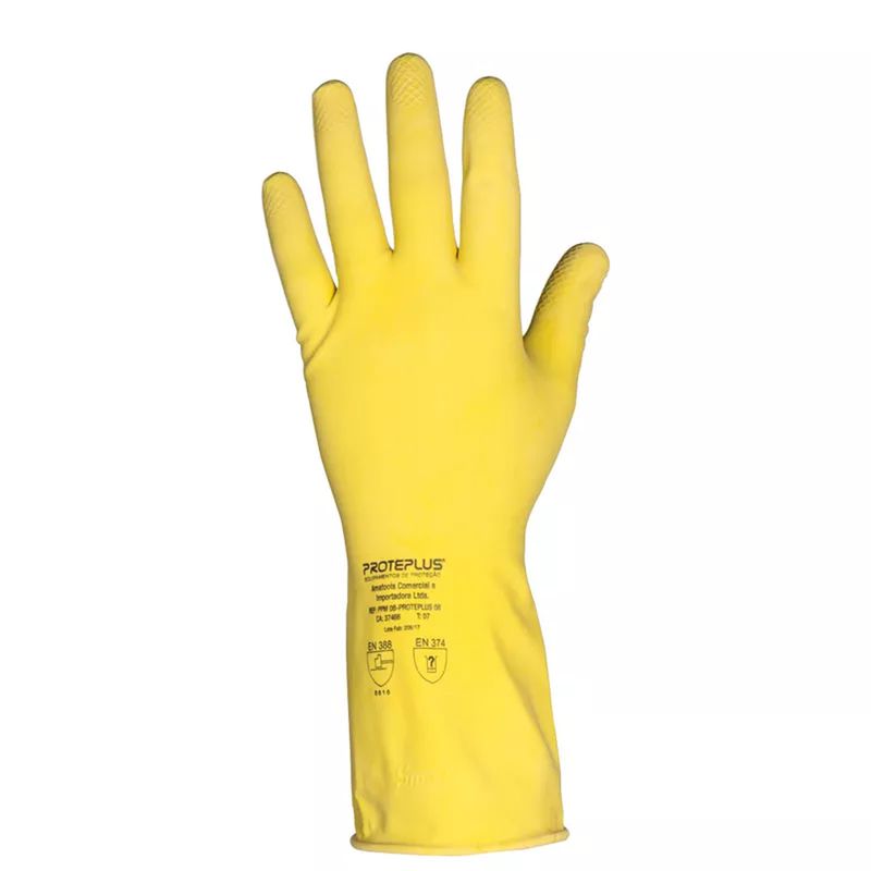 Luva Látex Amarela PPM08 Tamanho 10 Com 12 Unidades (292,0008) - Proteplus