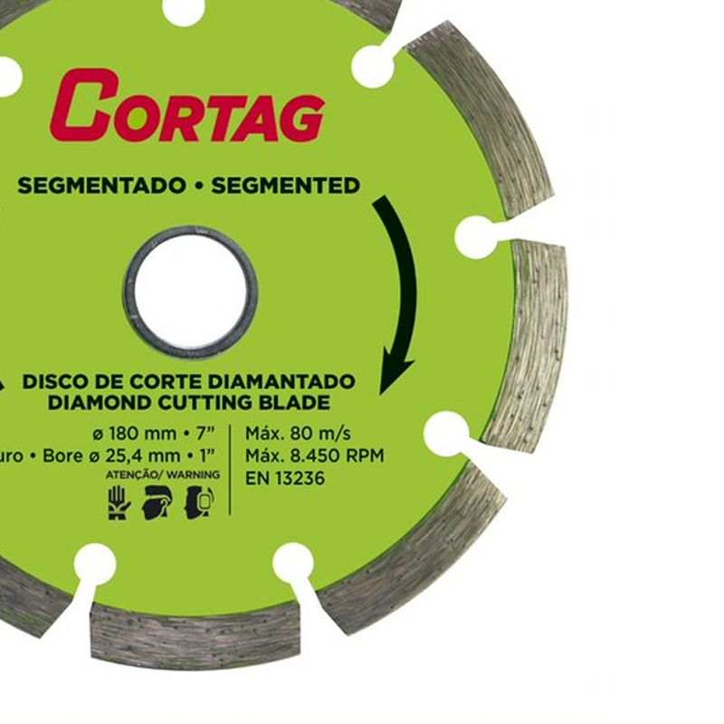 Disco Diamantado Segmentado 180mm - Cortag