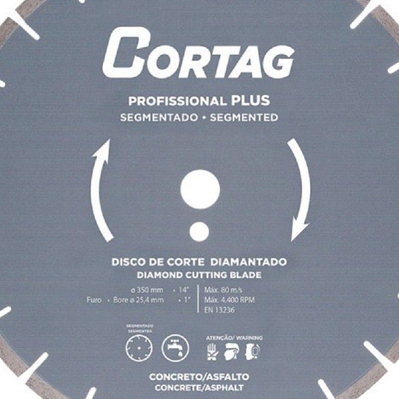 Disco Diamantado Para Concreto/Asfalto 350mm Plus - Cortag