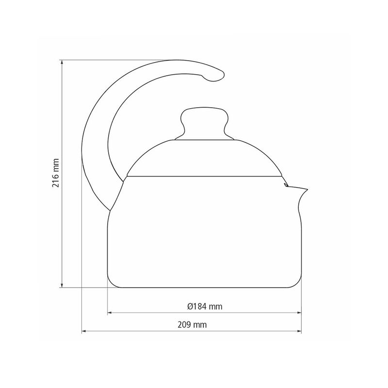 Chaleira Paris em Alumínio Antiaderente Vermelho 1,9L - Tramontina 
