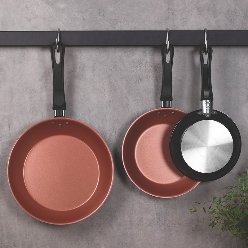 Jogo de Frigideiras Caribe Antiaderente Preto 03 Peças - Tramontina 