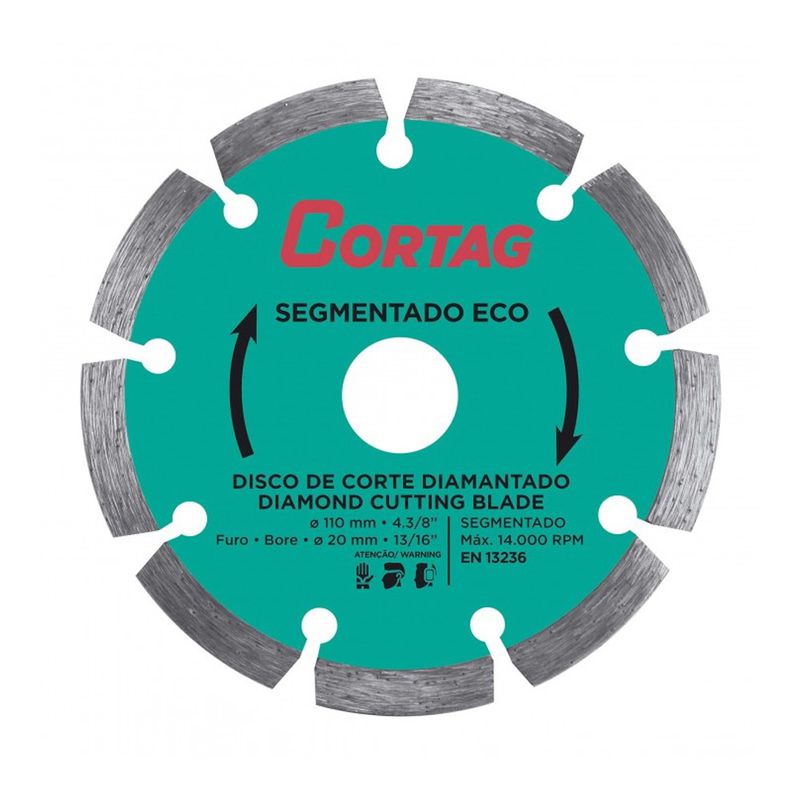 Disco Diamantado Segmentado ECO 110mm 61699 - Cortag