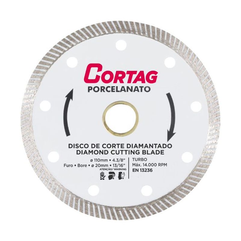 Disco de Corte Diamantado Porcelanato 110mm - CORTAG