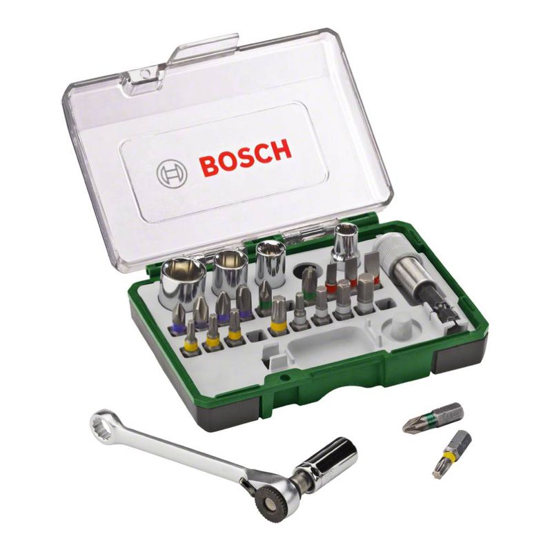 Kit de Pontas e Soquetes para parafusar Bosch com 27 Peças