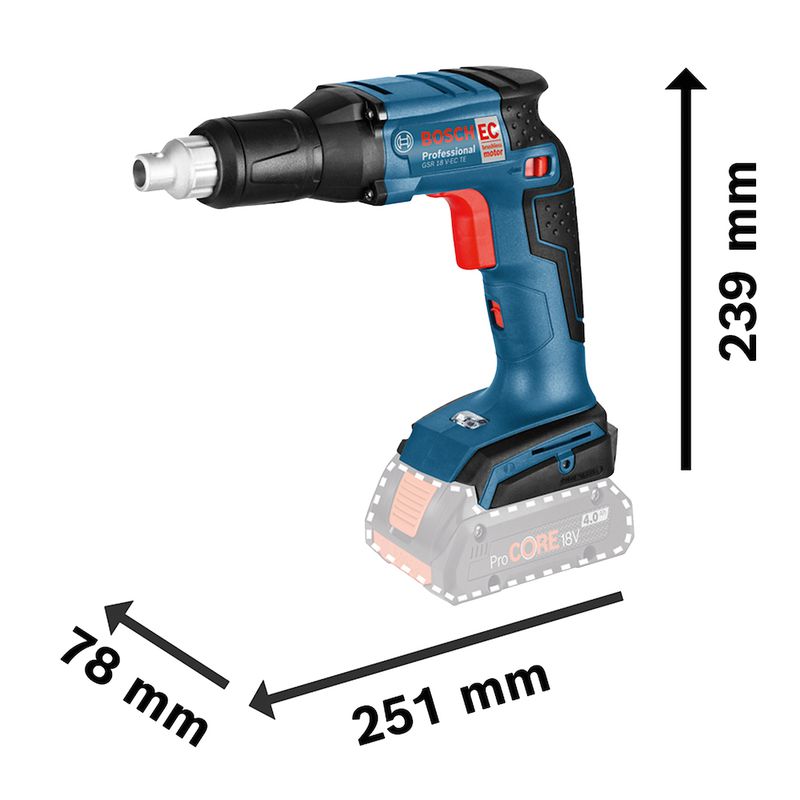 Parafusadeira para drywall à bateria GSR 18V-EC TE, 18V SB - Bosch