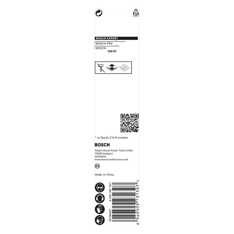 Broca para porcelanato Bosch EXPERT HEX-9 Hard Ceramic 3x90mm