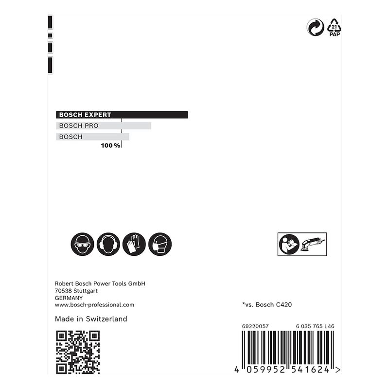 Jogo de Folhas de Lixa Bosch EXPERT C470 93 mm, G 60 5 peças