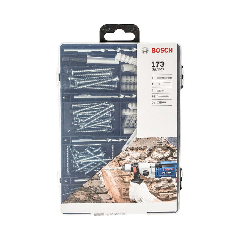 Kit de Fixação com Brocas, Pontas, Parafusos e Pregos 173 uni. Bosch