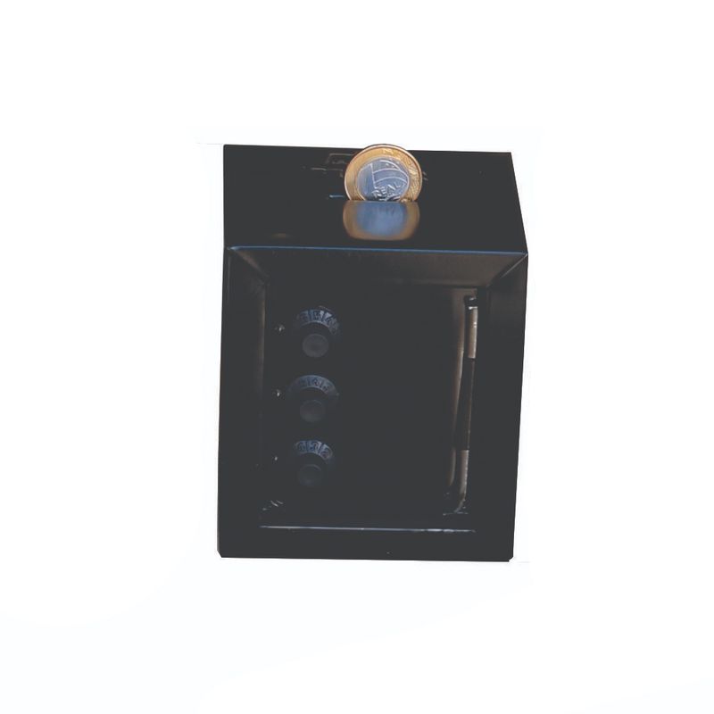 Mini Cofre Preto com Segredo - FERCAR