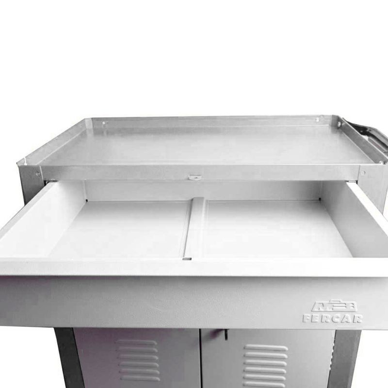 Carrinho Para Ferramentas Fechado Com 1 Gavetas Cinza (C07) - Fercar