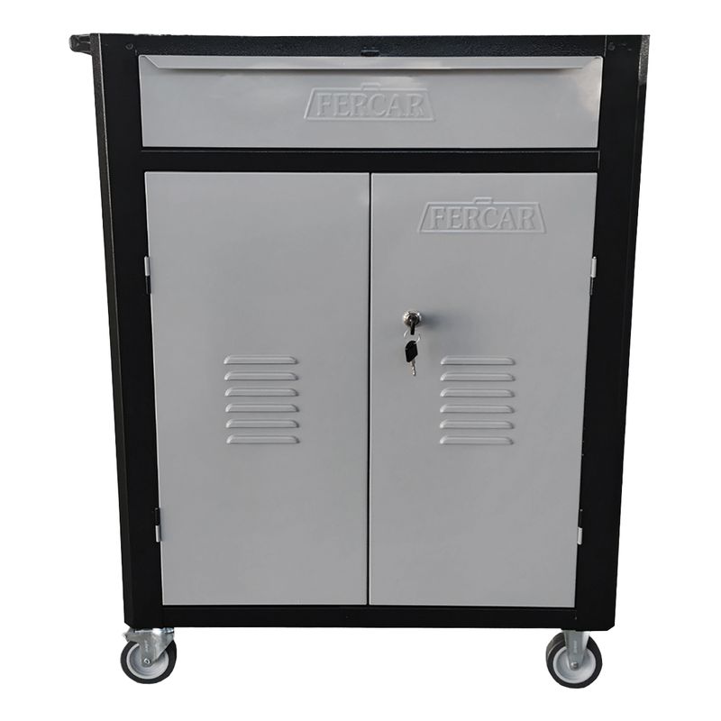 Carrinho Para Ferramentas Fechado Com 1 Gaveta Preto (C07) - Fercar
