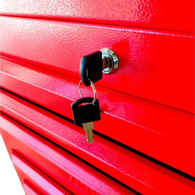 Carrinho Para Ferramentas Fechado Com 3 Gavetas Todo Vermelho (C06) - Fercar
