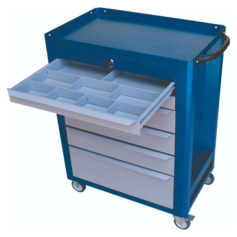Carrinho Para Ferramentas Fechado Com 6 Gavetas Azul (C08) - Fercar