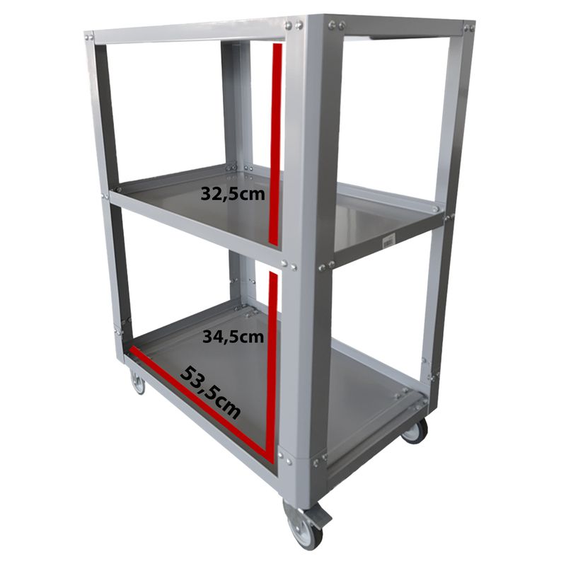 Carrinho Para Ferramentas Desmontável Cinza (CD01) - Fercar