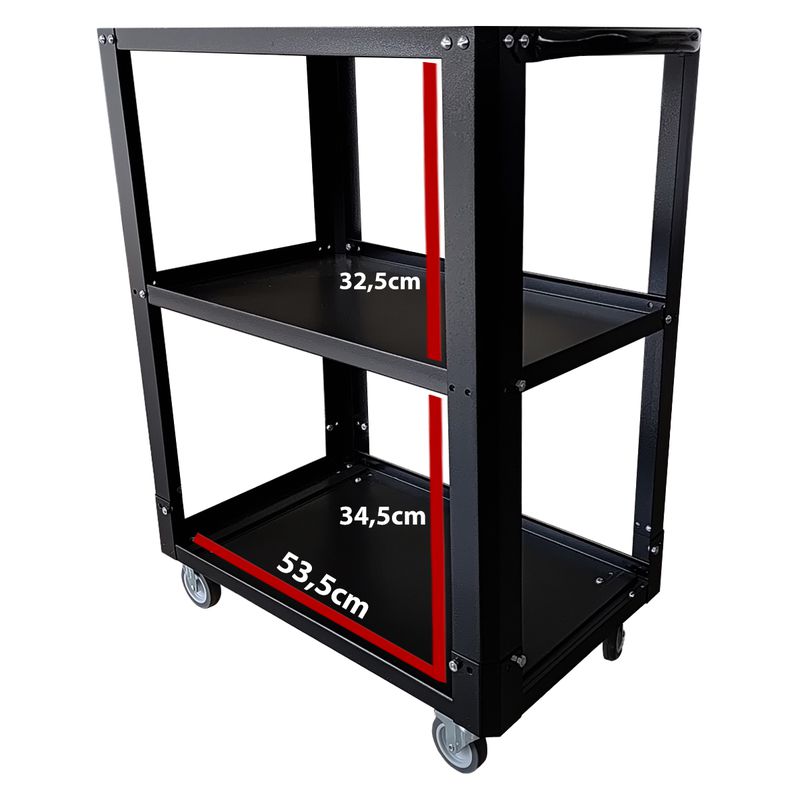 Carrinho Para Ferramentas Desmontável Preto (CD01) - Fercar