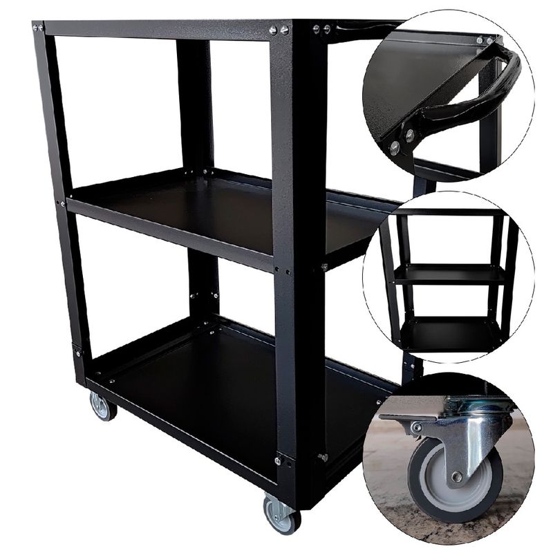 Carrinho Para Ferramentas Desmontável Preto (CD01) - Fercar