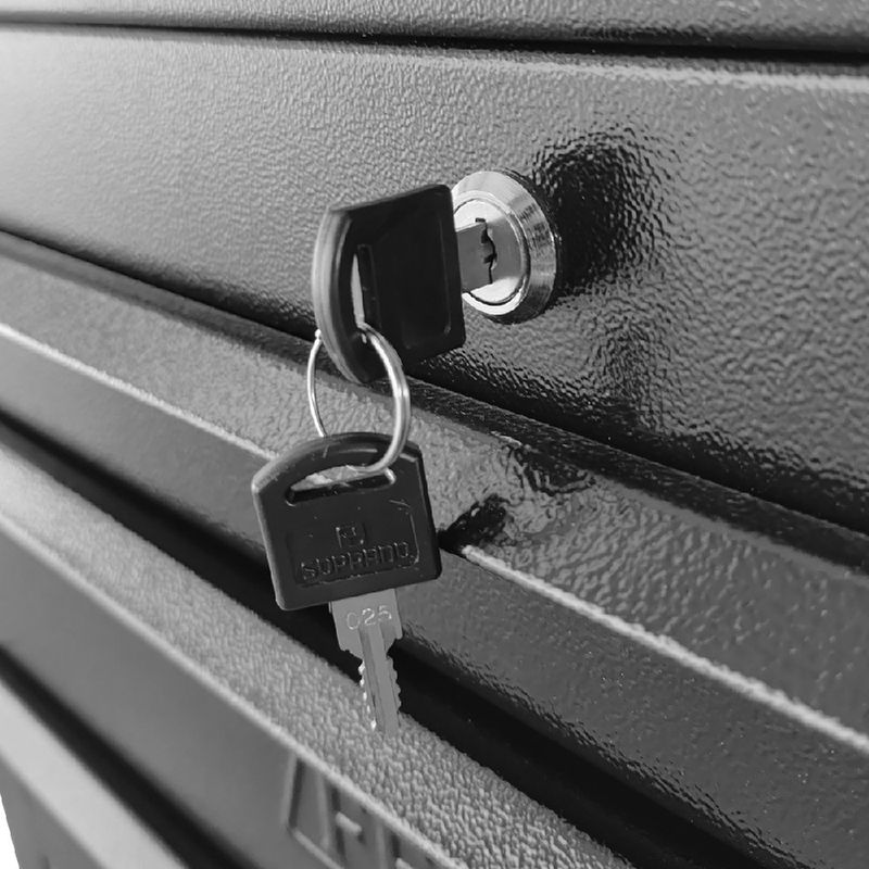 Carrinho Para Ferramentas Fechado Com 3 Gavetas Todo Preto (C06) - Fercar