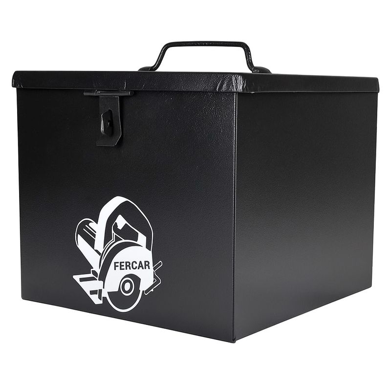 Caixa Baú de Metal Para Serra Mármore e Ferramentas Preta (12) - Fercar