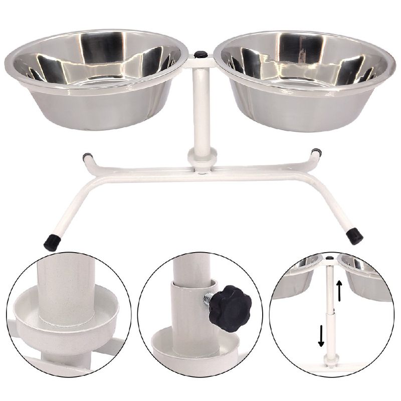 Comedouro Pet Duplo Tigela Inox 2.300ml - FERCAR