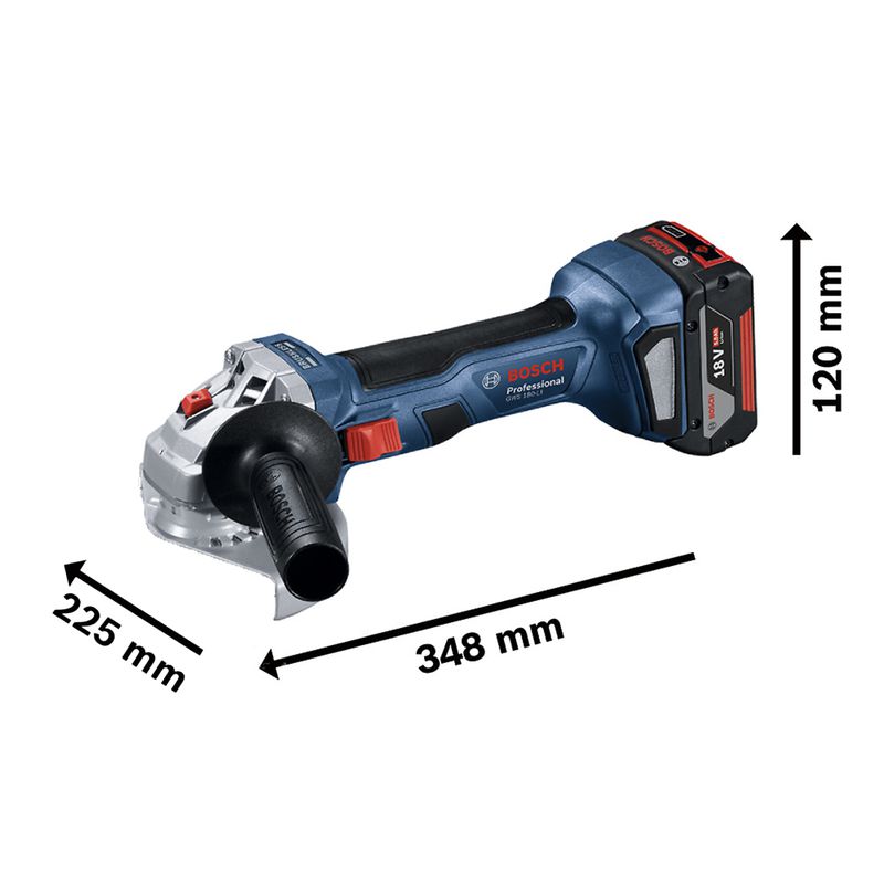 Esmerilhadeira Angular GWS 18V-8 Com Bateria e Carregador 18V (06019H90E1) - Bosch