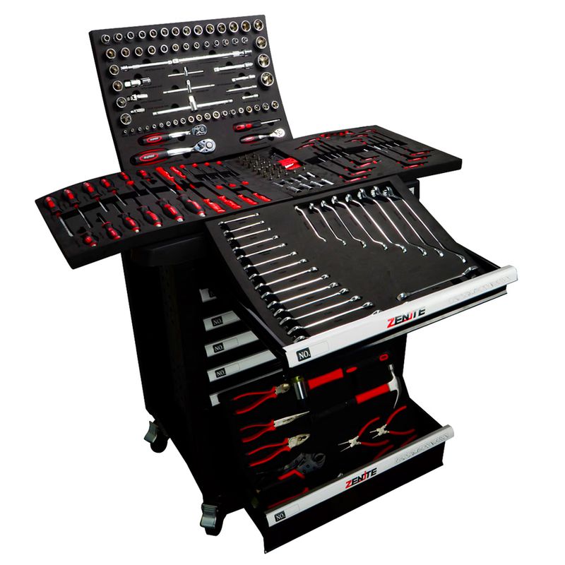 Carrinho de Ferramentas Completo Com 7 Gavetas e 191 Peças (ZT001001) - Zenite