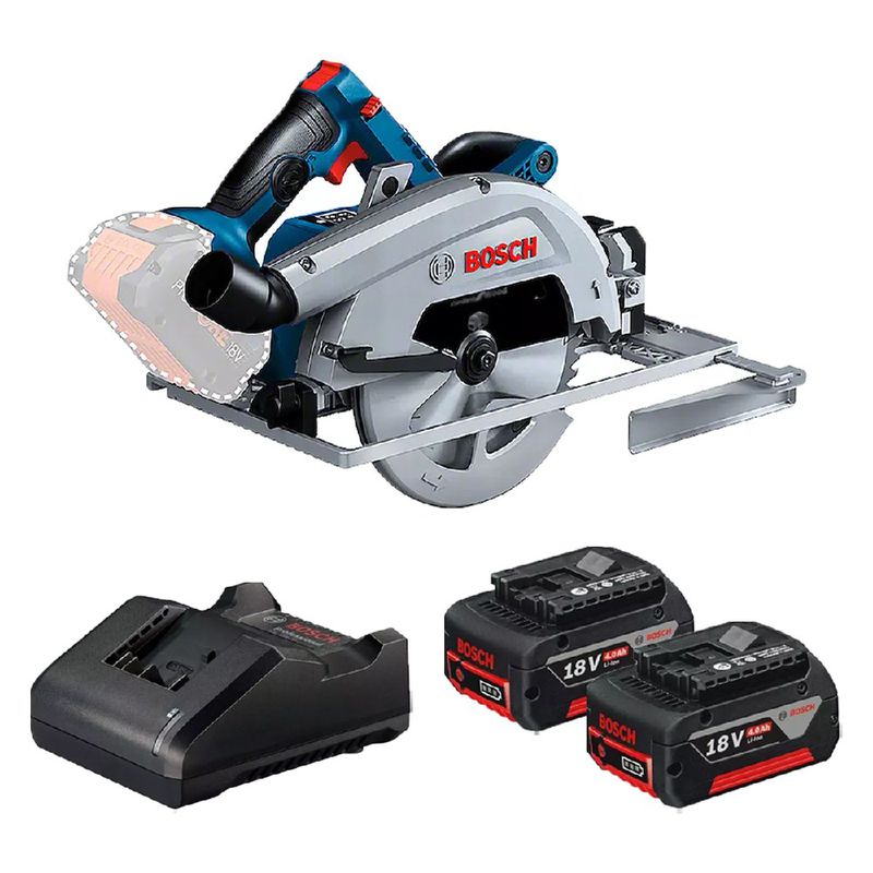 Serra Circular 18v Brushless Sem Fio Com Carregador e 2 Baterias (GKS 18V-68 GC) - Bosch 