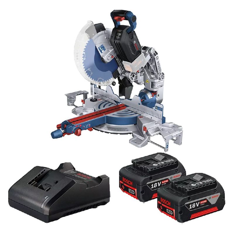 Serra Esquadria 18V Brushless Sem Fio Com Carregador e 2 Baterias (GCM 18V-305) - Bosch 